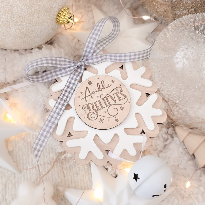 White Believe Bell Ornament - TilleyTree