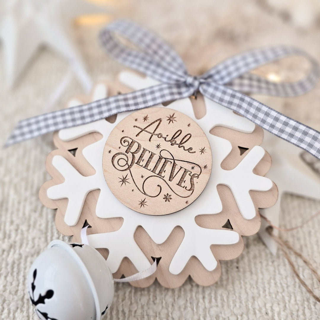 White Believe Bell Ornament - TilleyTree