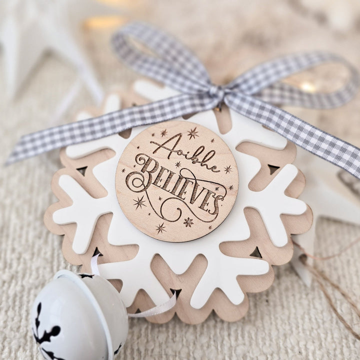 White Believe Bell Ornament - TilleyTree