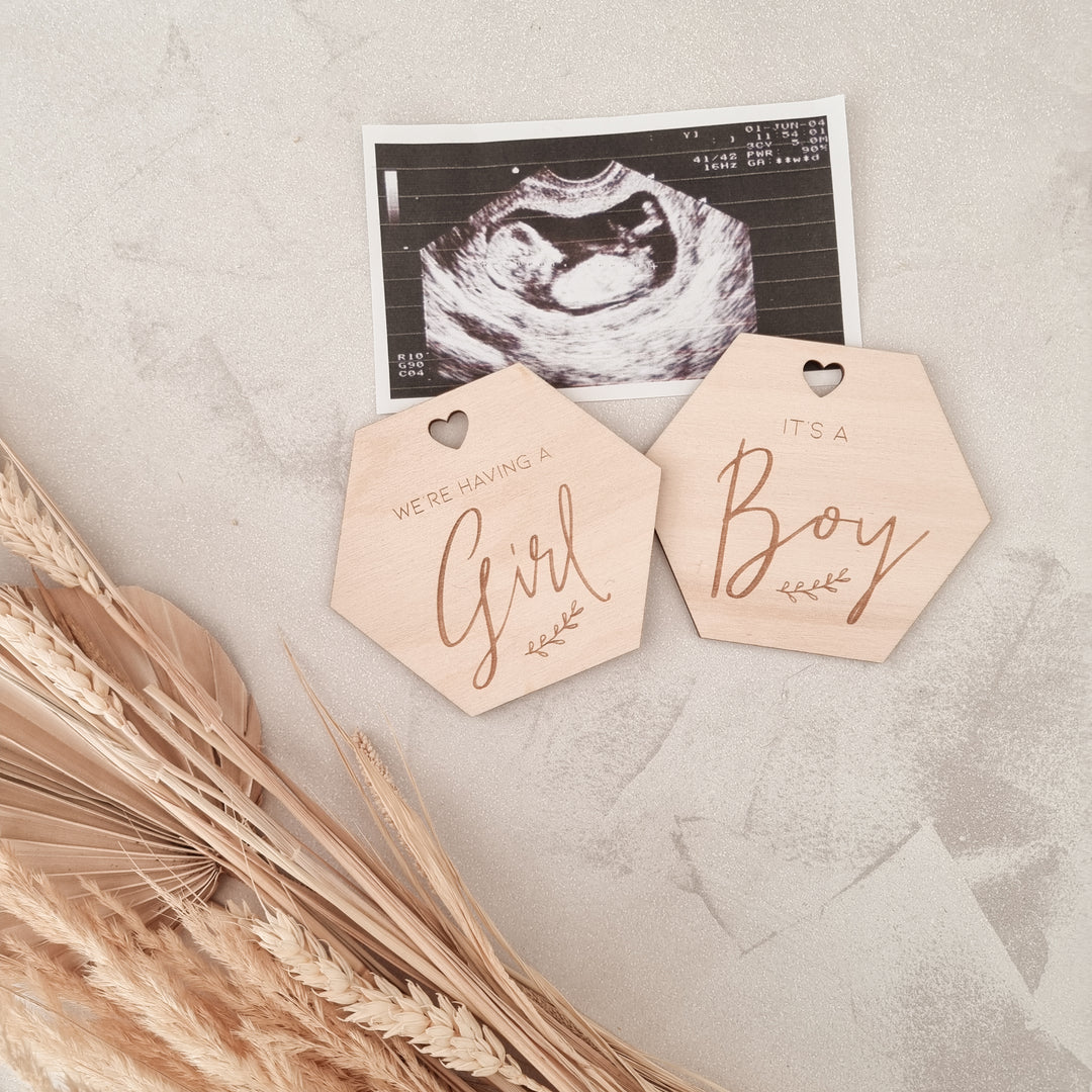 Hexagon Shaped Baby Announcement Sign