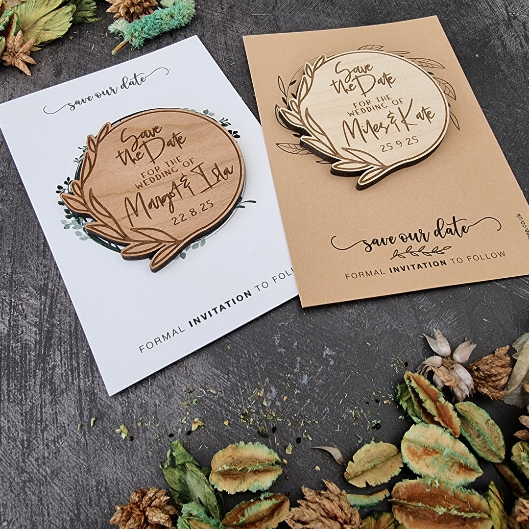 Leaves & Circle Simple Save the Date