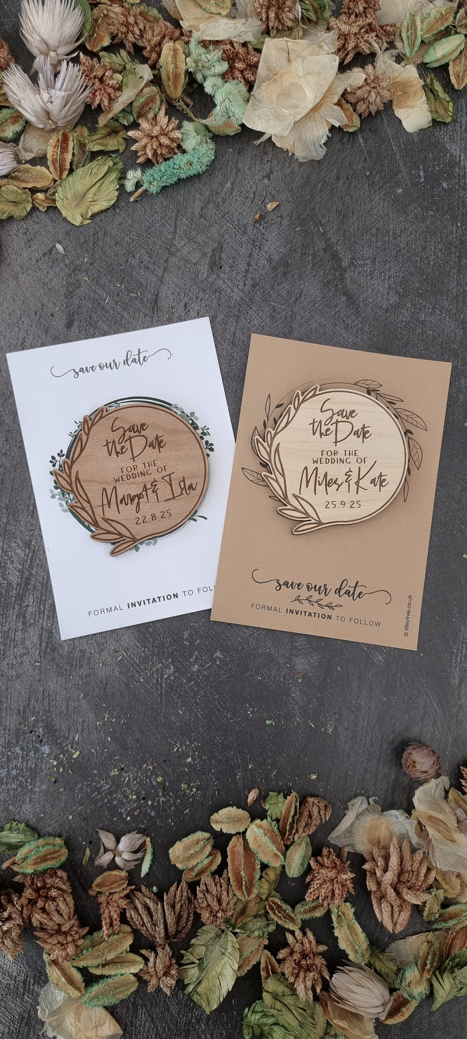 Leaves & Circle Simple Save the Date