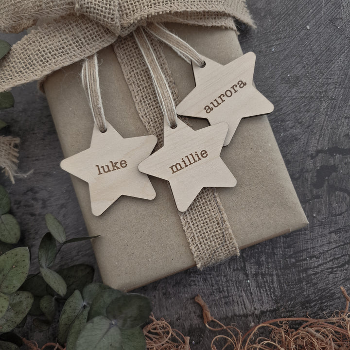 Star Wooden Christmas Tags | Christmas Place Names - Set of 4 or more!