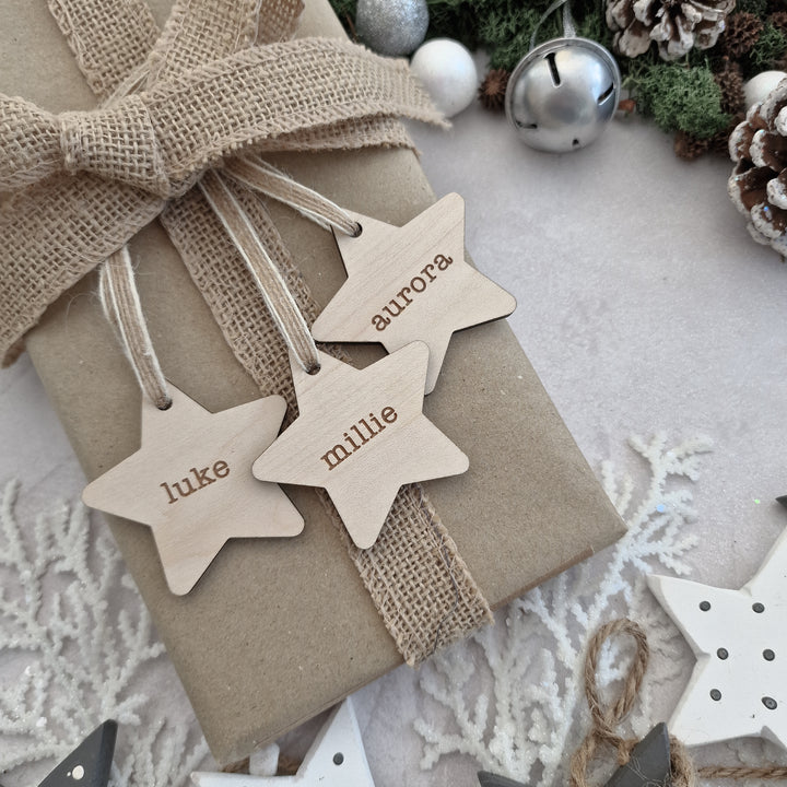 Star Wooden Christmas Tags | Christmas Place Names - Set of 4 or more!