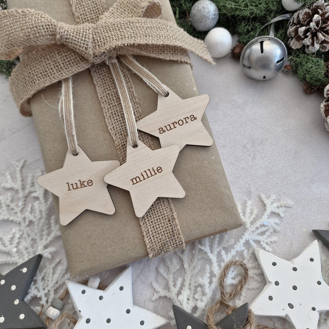 Star Wooden Christmas Tags | Christmas Place Names - Set of 4 or more!