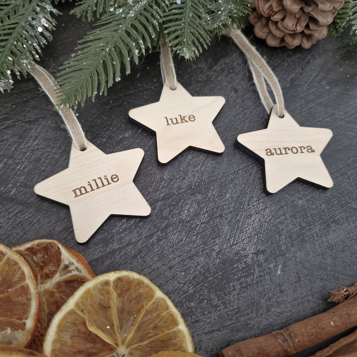 Star Wooden Christmas Tags | Christmas Place Names - Set of 4 or more!