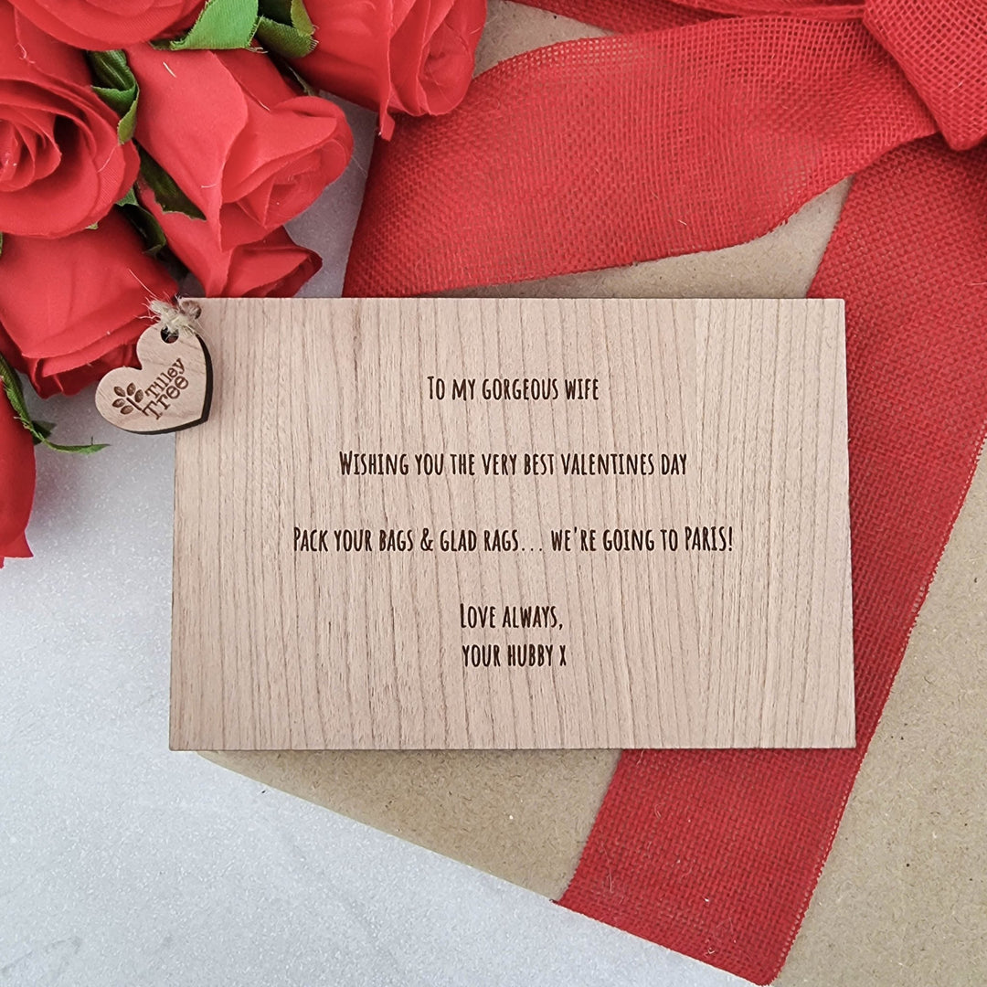 3 little hearts - Wooden Occasion Card - TilleyTree