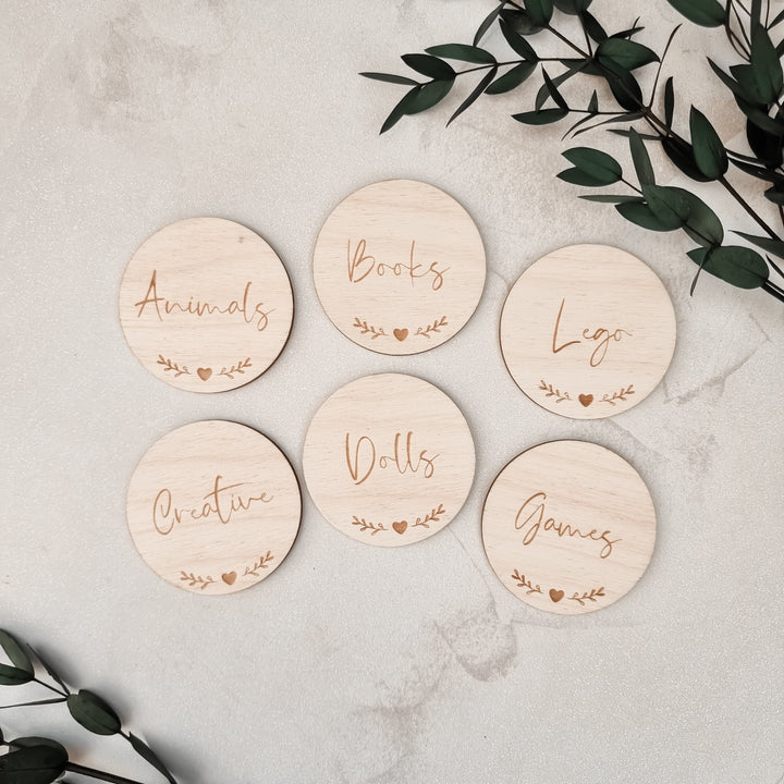 Circle Storage Labels - Classic Hearts Style - TilleyTree