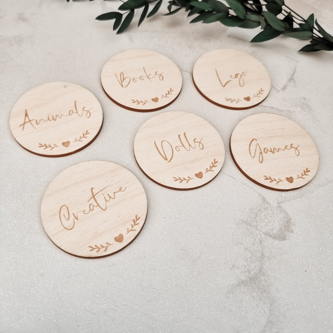 Circle Storage Labels - Classic Hearts Style - TilleyTree