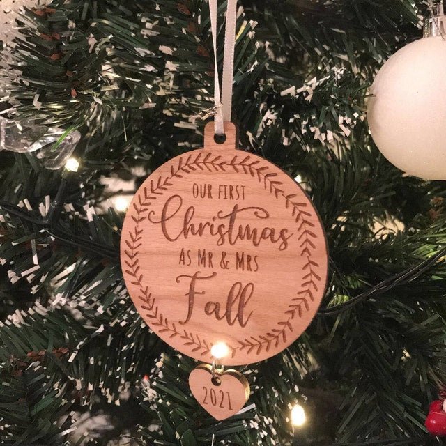 Couple's First Christmas Personalised Ornament - TilleyTree