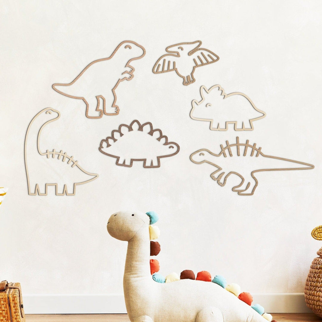 Dinosaur Outlines Wall Art - Set of 6 - TilleyTree
