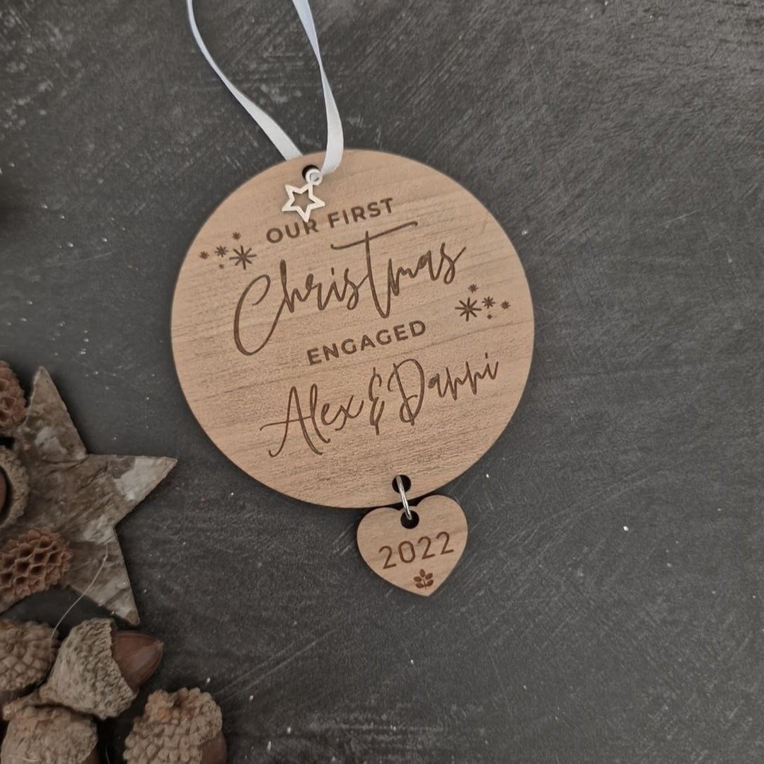 First Christmas Engaged Christmas Ornament - TilleyTree