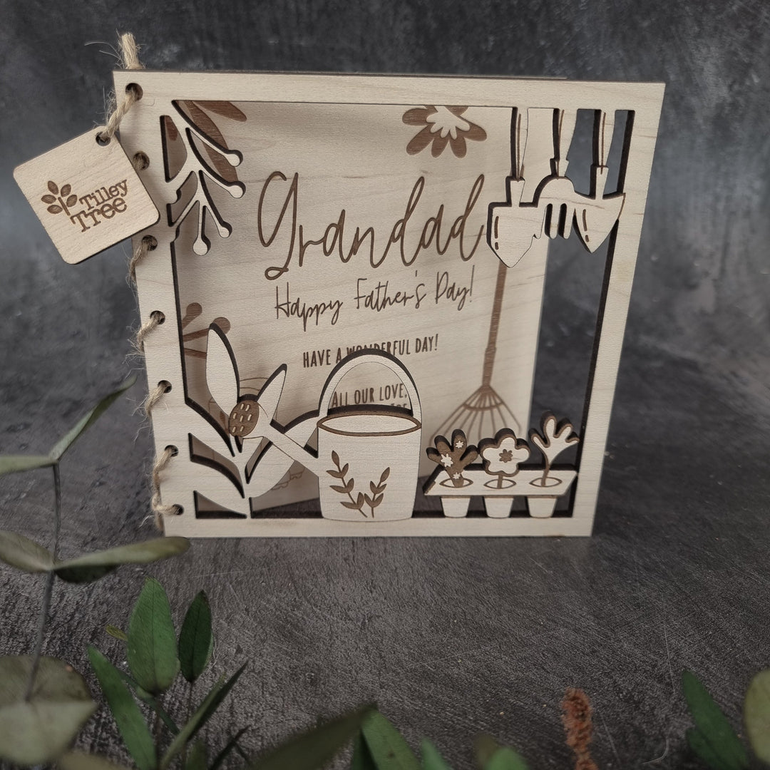 Gardening Wooden Occasion Card - TilleyTree