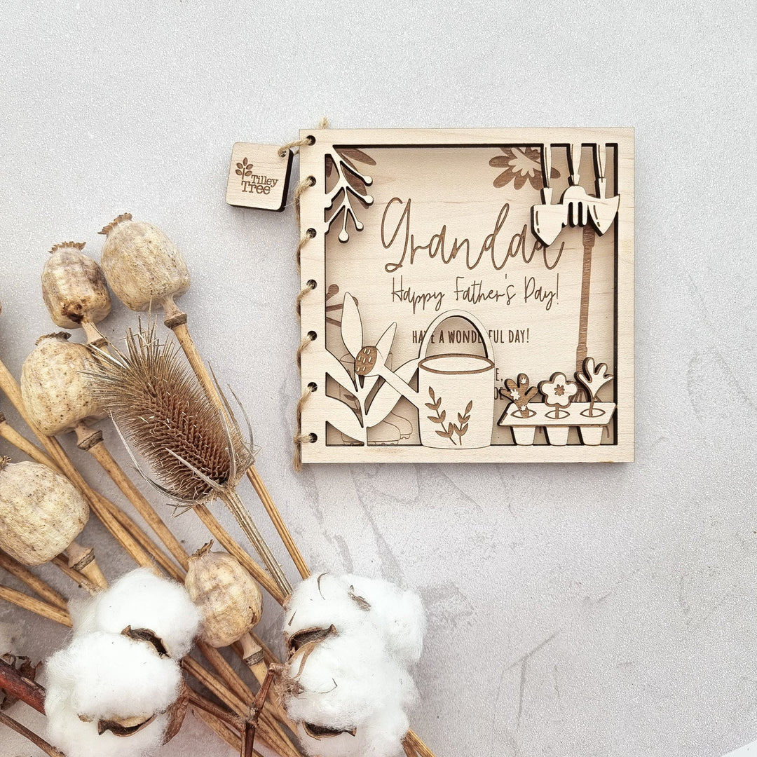 Gardening Wooden Occasion Card - TilleyTree