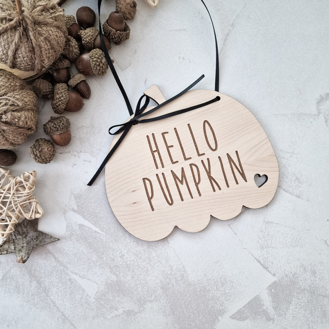 Hello Pumpkin! Personalised Halloween Sign - TilleyTree