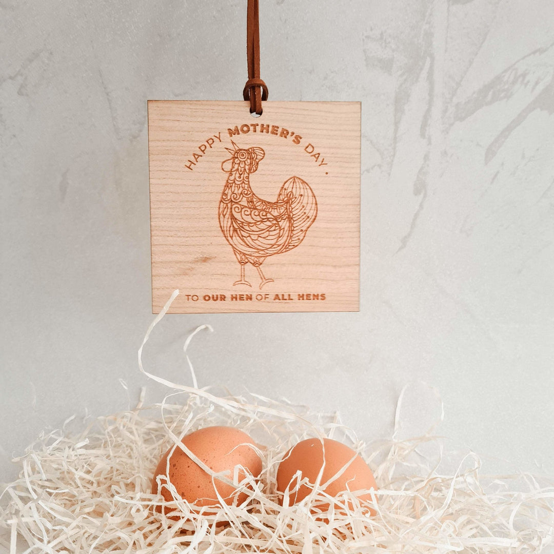 Hen of all Hens - Personalised Wooden Card - TilleyTree