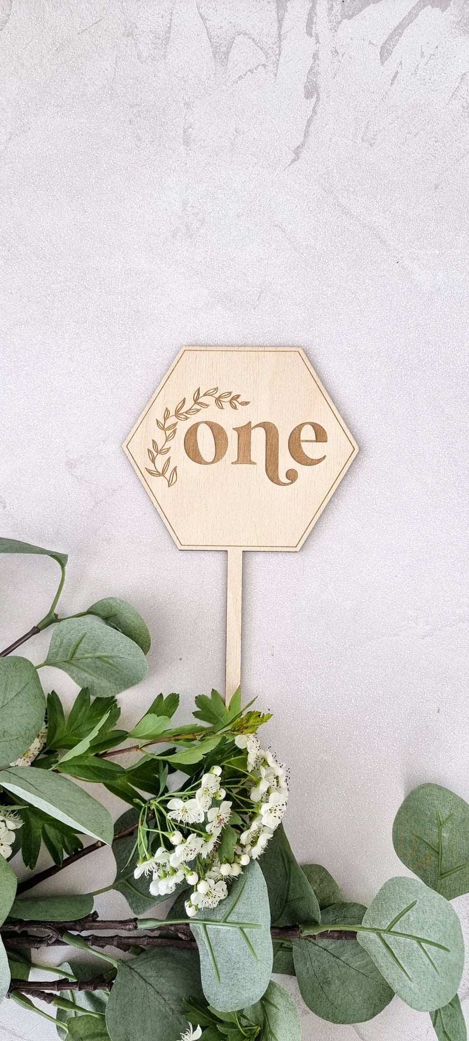 Hexagon Cake Topper - Any Name or Age - TilleyTree