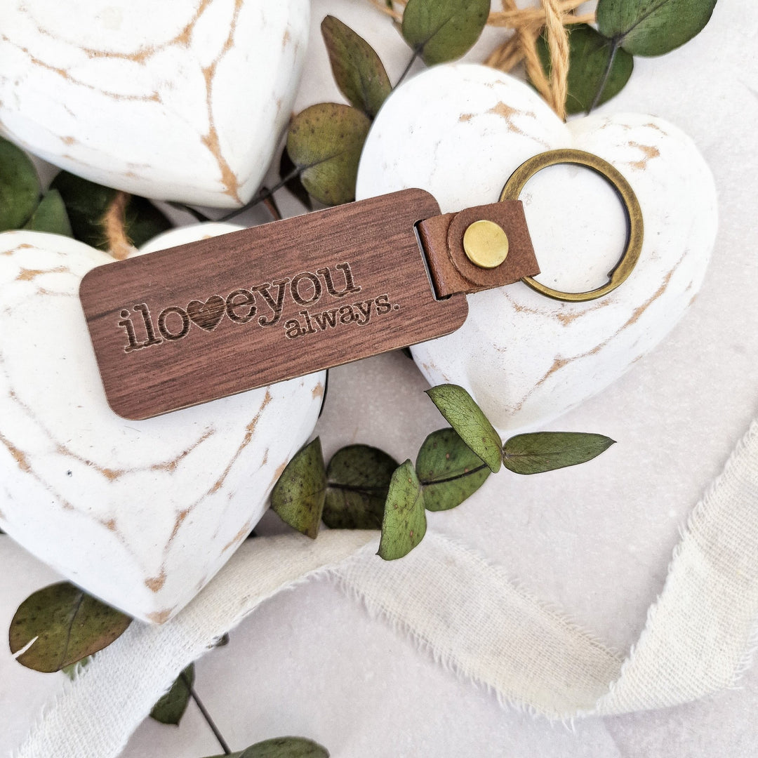 I love you always - Personalised Keyring - TilleyTree