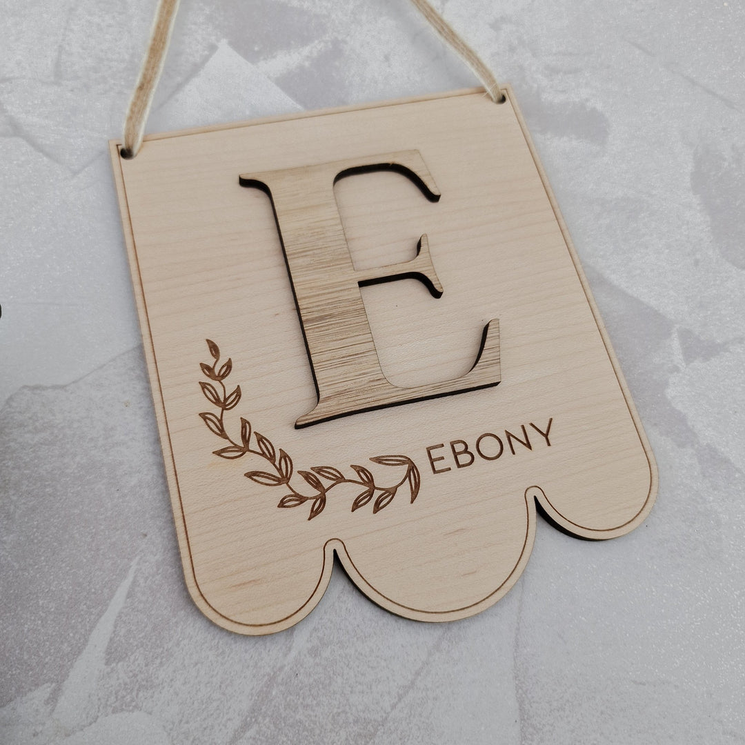 Initial 3D hanging Sign - Scallop Edge - TilleyTree