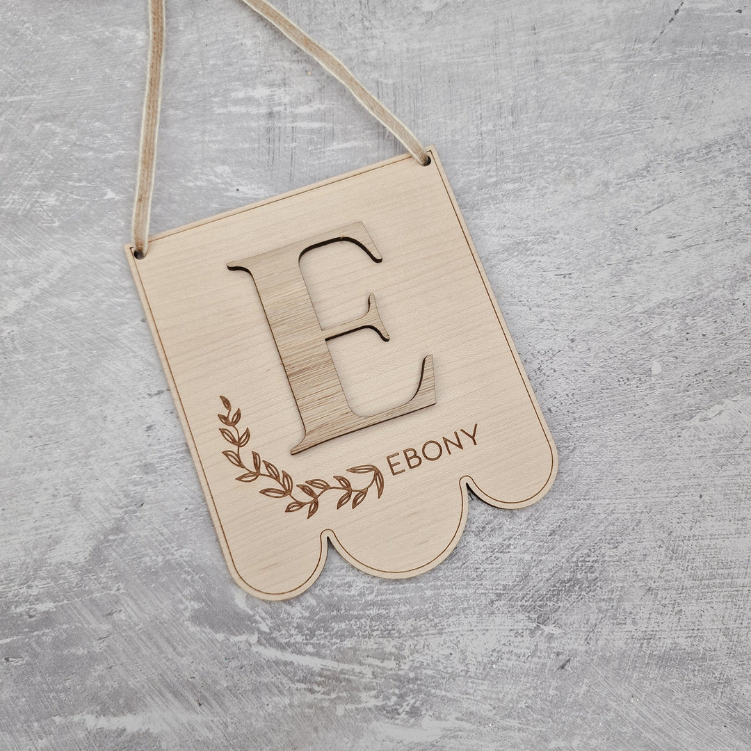 Initial 3D hanging Sign - Scallop Edge - TilleyTree