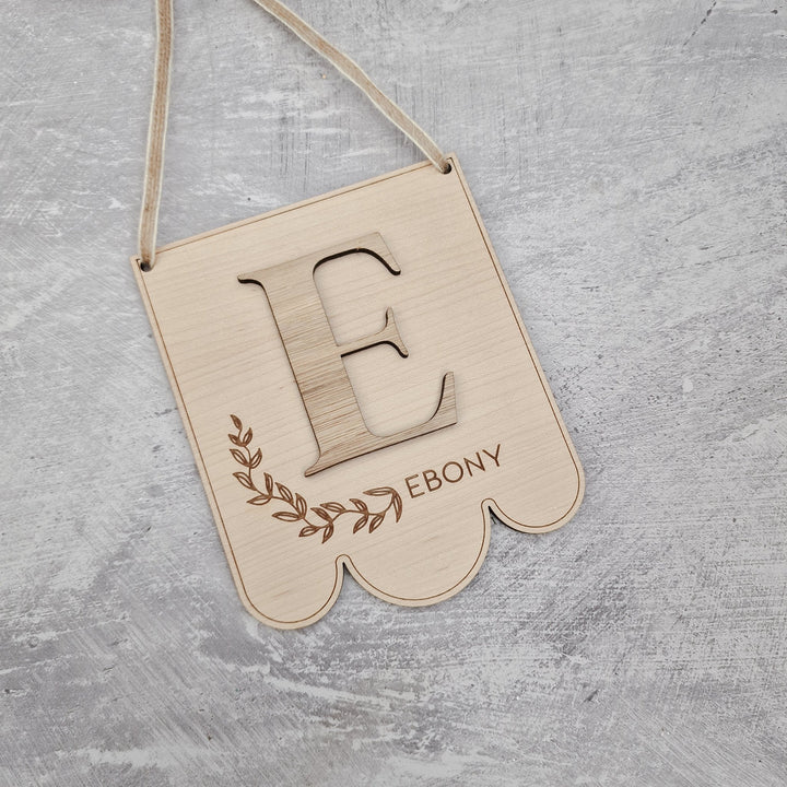 Initial 3D hanging Sign - Scallop Edge - TilleyTree