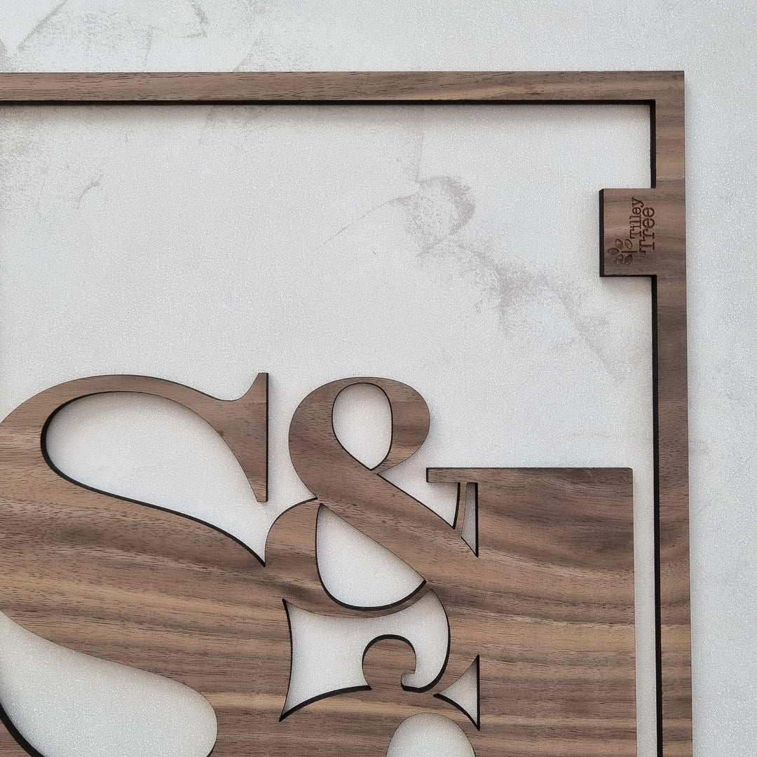 Initials and Ampersand Wall Art Sign - TilleyTree