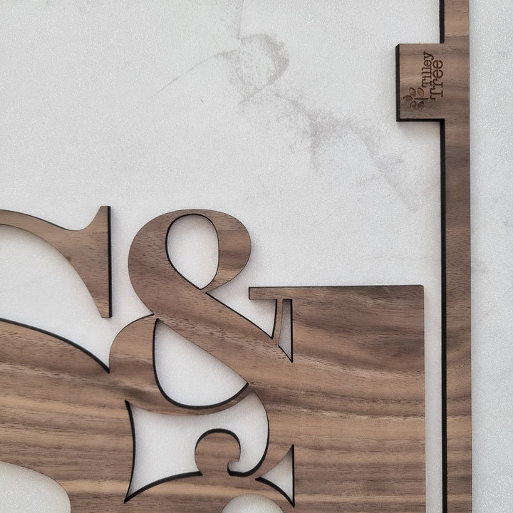 Initials and Ampersand Wall Art Sign - TilleyTree