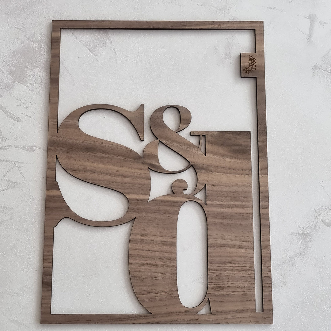 Initials and Ampersand Wall Art Sign - TilleyTree