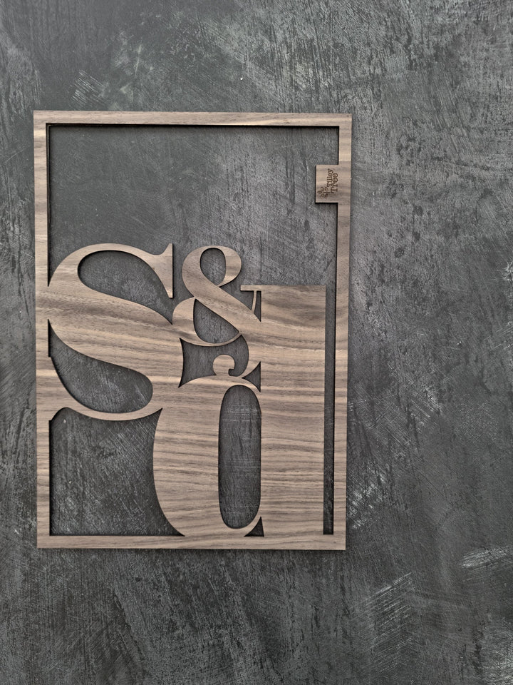 Initials and Ampersand Wall Art Sign - TilleyTree