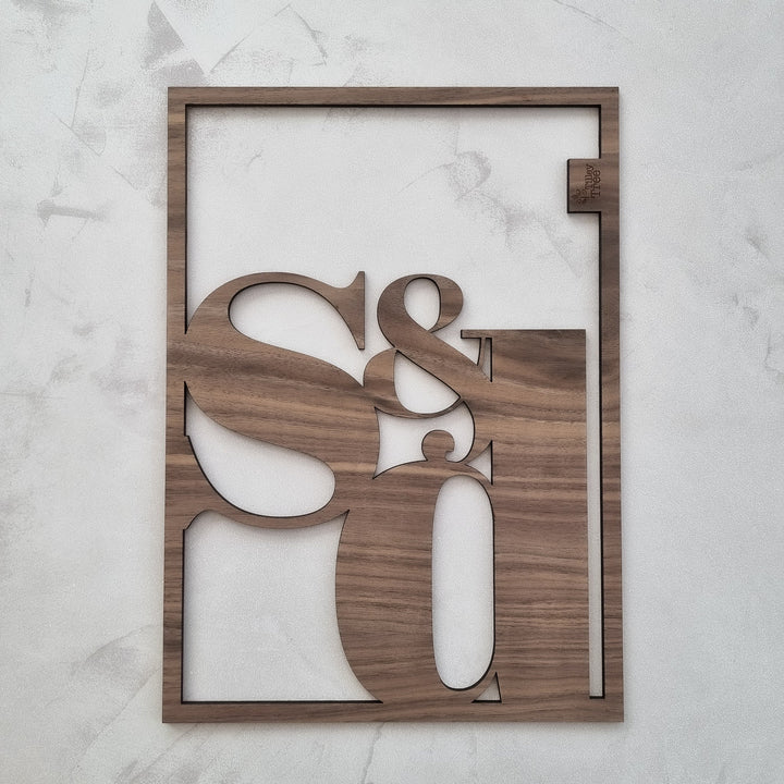 Initials and Ampersand Wall Art Sign - TilleyTree
