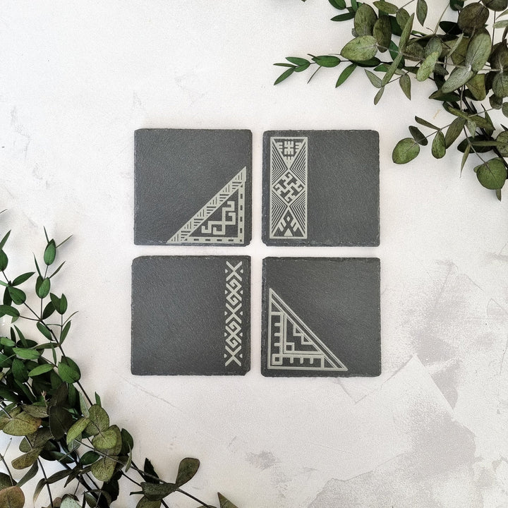 Latvian Pagan Symbols Slate Coasters - TilleyTree