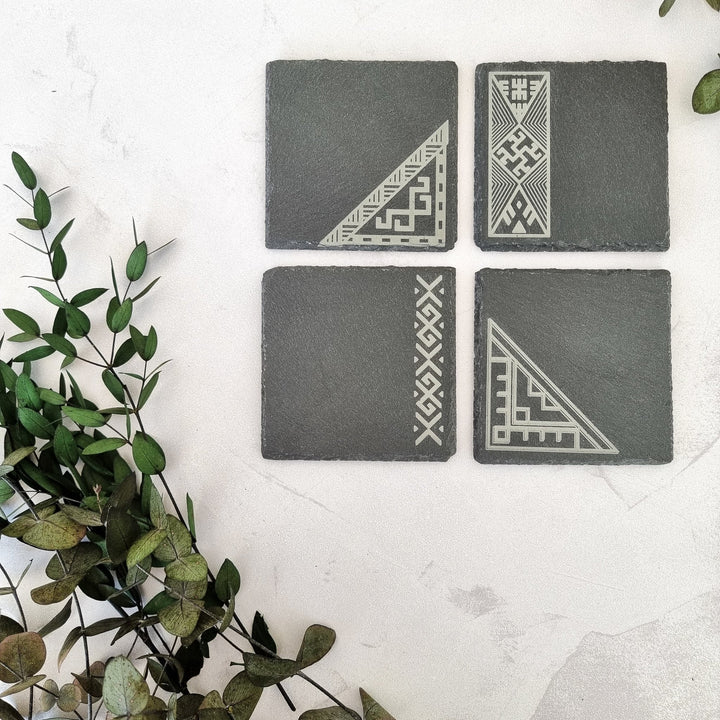 Latvian Pagan Symbols Slate Coasters - TilleyTree