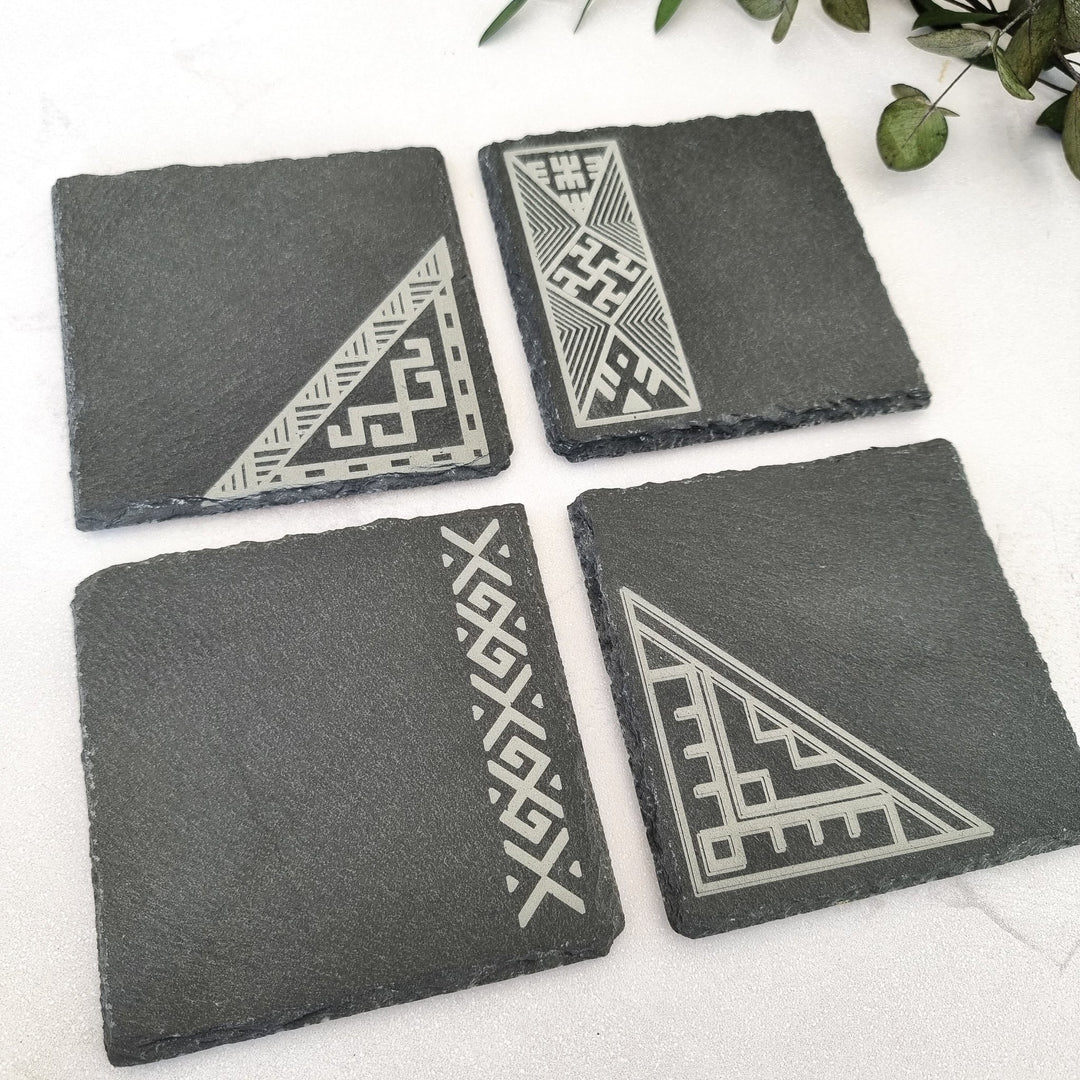 Latvian Pagan Symbols Slate Coasters - TilleyTree