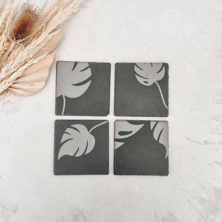 Leafy Slate Coasters - TilleyTree