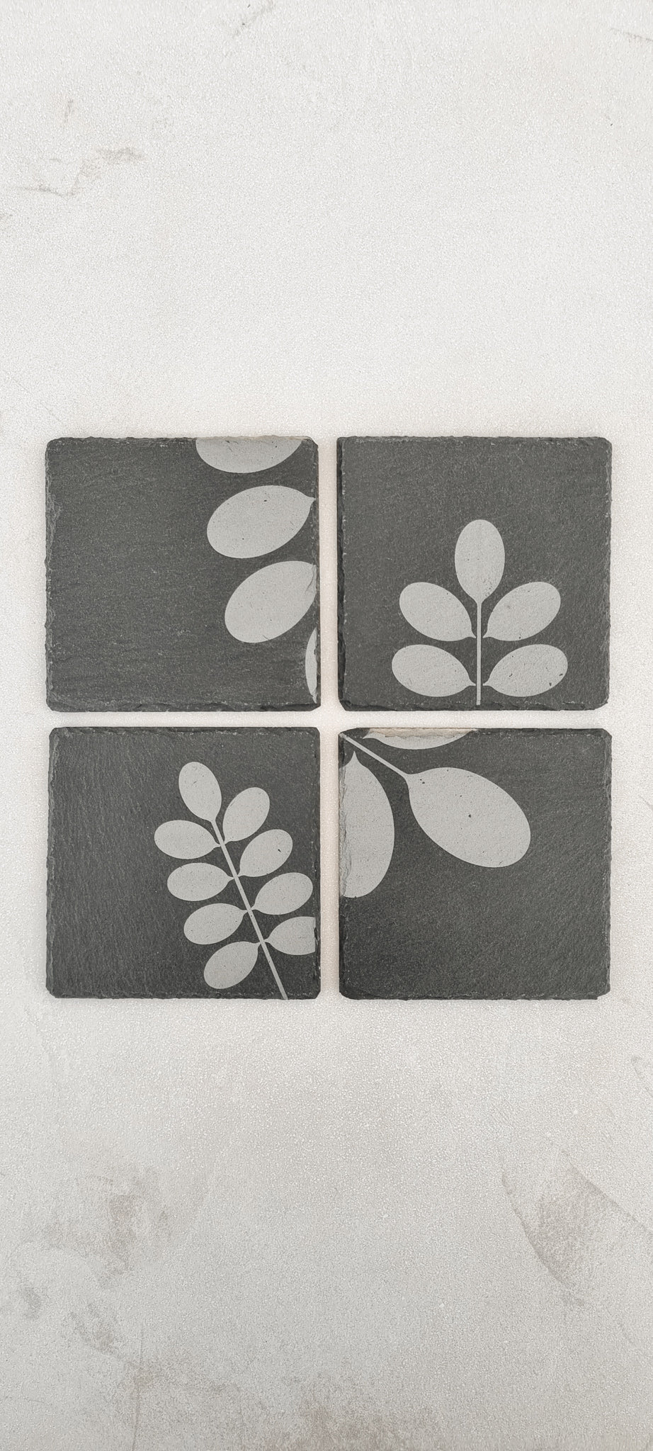 Leafy Slate Coasters - TilleyTree