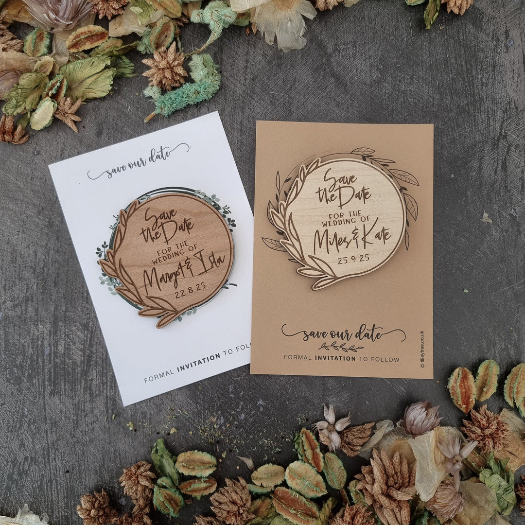 Leaves & Circle Simple Save the Date - TilleyTree