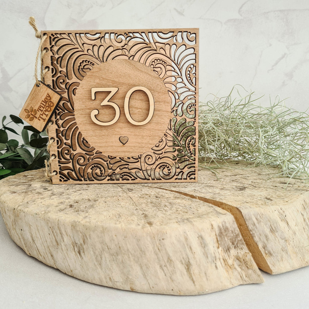 'Luxury Laced' Birthday Milestone Wooden Card - TilleyTree