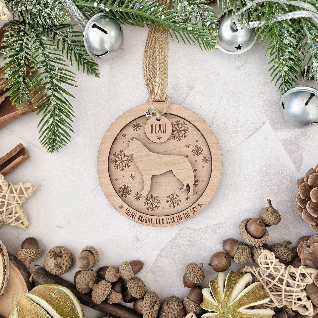Luxury Large Pet Ornament - Snowflake Design - All animals - TilleyTree