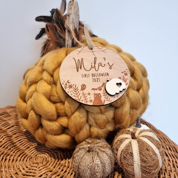 Luxury Pumpkin Disc | Halloween Name Tag Labels - TilleyTree