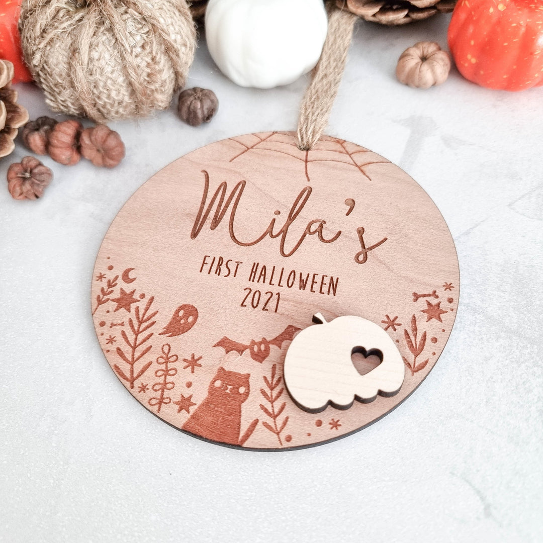 Luxury Pumpkin Disc | Halloween Name Tag Labels - TilleyTree