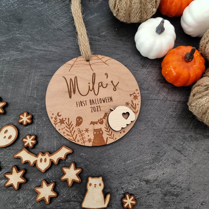 Luxury Pumpkin Disc | Halloween Name Tag Labels - TilleyTree