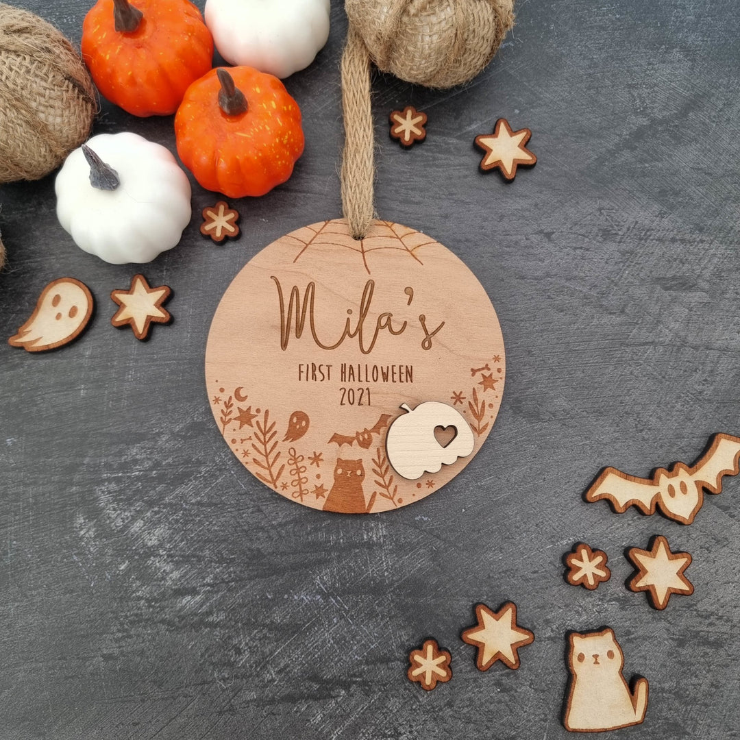 Luxury Pumpkin Disc | Halloween Name Tag Labels - TilleyTree