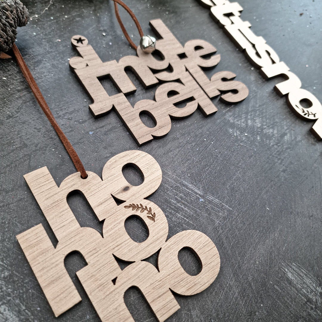 Modern Typography Christmas Phrase Decorations - TilleyTree