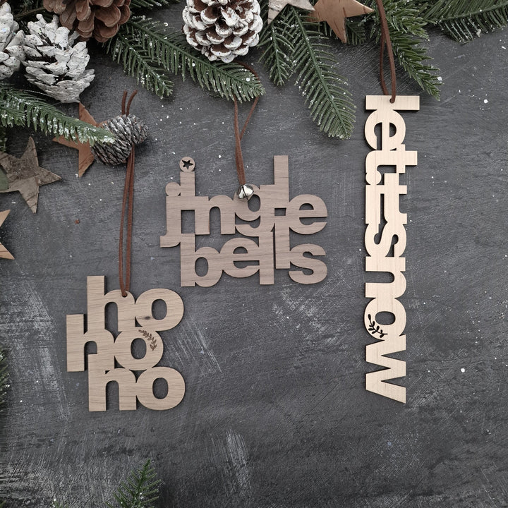 Modern Typography Christmas Phrase Decorations - TilleyTree