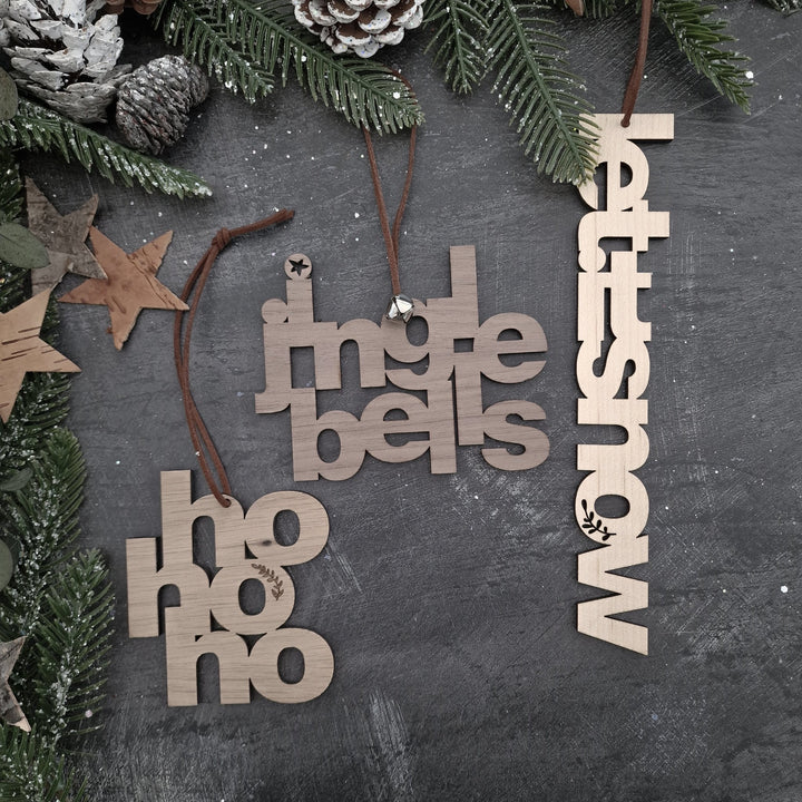 Modern Typography Christmas Phrase Decorations - TilleyTree