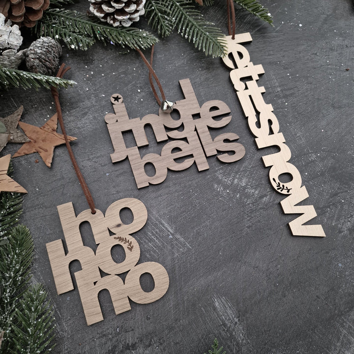 Modern Typography Christmas Phrase Decorations - TilleyTree