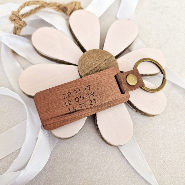 Name and Dates - Personalised Keyring - TilleyTree