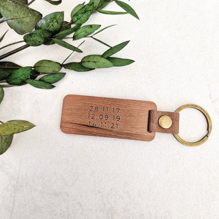 Name and Dates - Personalised Keyring - TilleyTree