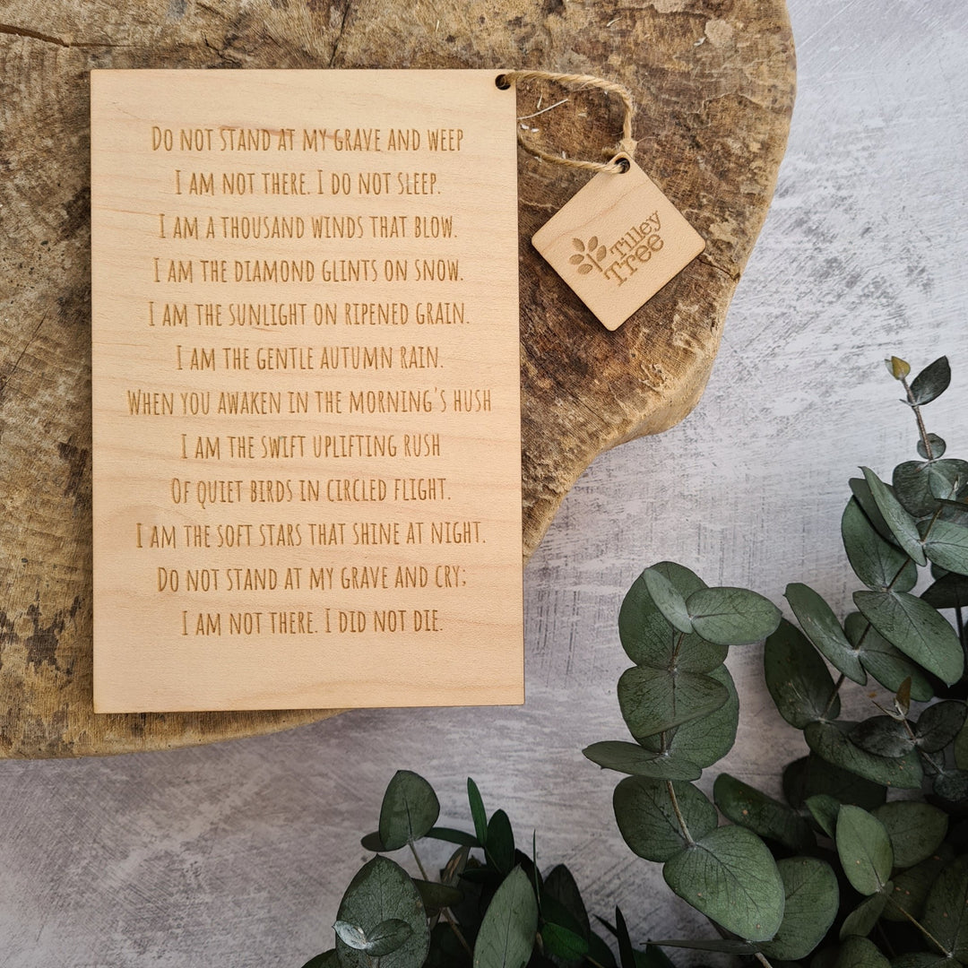 Personalised Dandelion Wooden Sympathy Card - TilleyTree