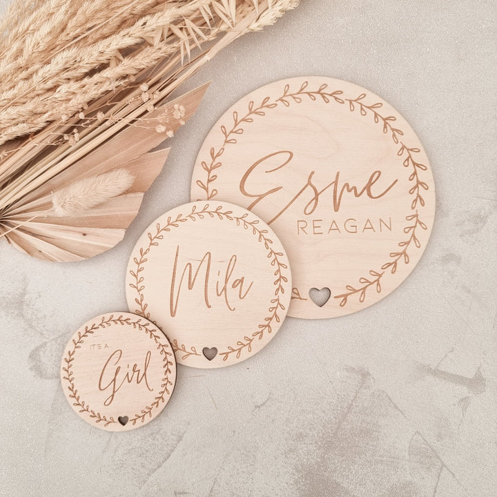 Personalised Name Wooden Disc Sign - TilleyTree